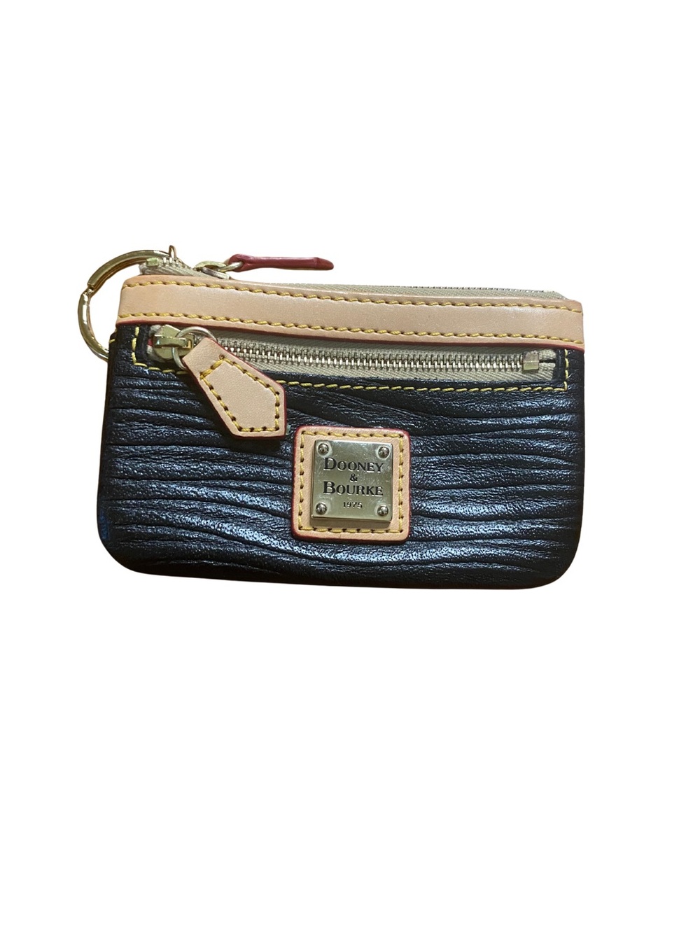 Dooney & Bourke Black Leather Coin Purse Key Pouch